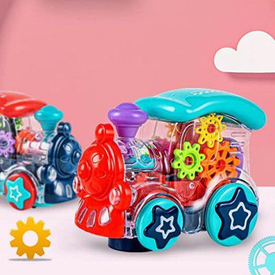 Goyal's Transparent Gear Train 3D Concept Toys - 360° Rotating Vehicle, Gear Simulation 