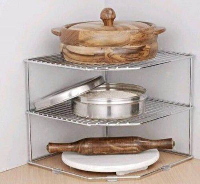 GP stainless steel multipurpose Kitchen Plate Dish Corner Shelf Rack Stand