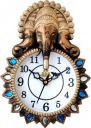 GrabBasket Analog 23 cm X 16.5 cm Wall Clock (Gold, With Glass, Standard)...