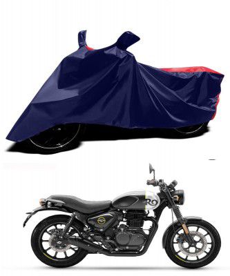 Grabndeals Hunter 350 / Hunter 350 New BS6 Two Wheeler Cover - Dustproof UV Protection Water Resistant Bike Body Cover (Red-Navy)
