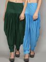 GRACITWomen Green & Blue Pack of 2 Solid Salwar...