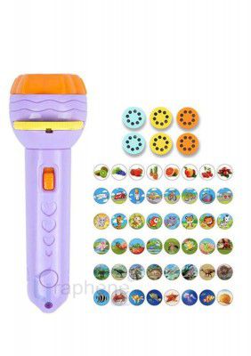 GRAPHENE® 6 slides 48 patterns Mini Projector Torch Toy Slide Flashlight Projector torch for kids Projection Light Toy Slide Flashlight Lamp Education Learning Night Light Before Going to Bed(Random s