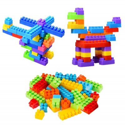 GRAPHENE 64 Pcs Small Size Building Blocks with Wheels - Smart Activity Fun and Learning Train Blocks for Kids | Best Gift Toy for 3-Year-Old Boys & Girls (Multicolor)