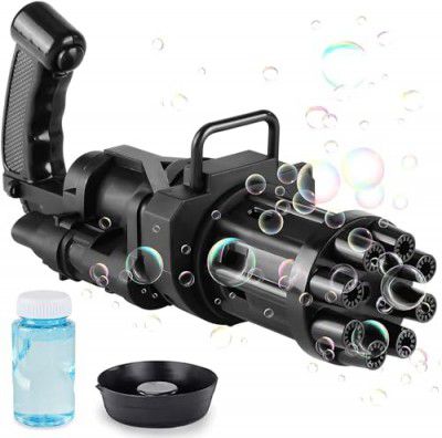 GRAPHENE 8 Hole Electric Gatling Bubble Gun for Kids with Soap Solution Indoor and Outdoor Toys
