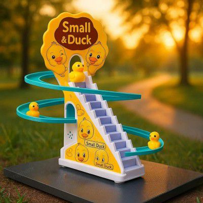 Graphene Duck Slide Toy Set Automatic Electric Climbing Stairs Small Moving Duckling Cartoon Race Track Set