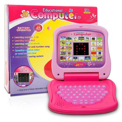 Graphene Educational Learning Laptop Toy Mini Computer for Kids Tablet Led Display Music Games Fun Activities Toys Gift for 1+ 2 3 4 5 Years