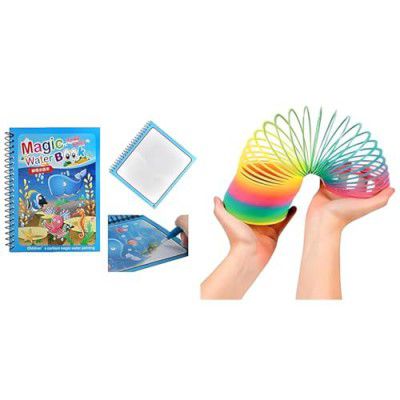 GRAPHENE Magic Water Quick Dry Book Water Coloring Book Doodle with Magic Pen Painting Board & Graphene Rainbow Spring Fun Activity Stress Relief Toy Adults of All Age Group, for Birthdays