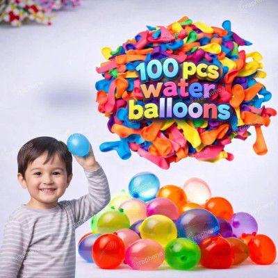 GRAPHENE Non-Toxic Vibrant Latex Colorful Holi Water Balloons Rubber, 100Pcs