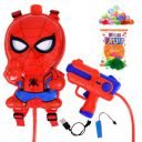 Graphene Spiderman Holi Pichkari Water Gun for Kids 1.2L Backpack Automatic Electric Watergun 1 Pkt Gulal 100 Water Balloons Water Spray Pistol Gun Electric Pichkari...