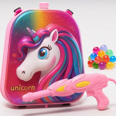 GRAPHENE Unicorn Holi Pichkari Pink Water Tank Gun | 5800ml | 100 Balloons