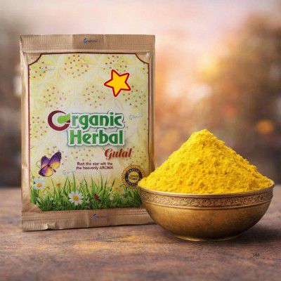 GRAPHENE Yellow Holi Gulal Colour Herbal Organic Fruit Abeer Pack Of 1 80gm