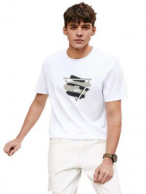 Greciilooks Mens Lycra Printed Cap Sleeves
