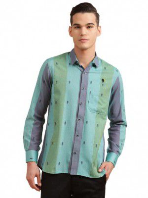 Greciilooks Mens Printed Button Down Slim Fit Regular Cotton Casual Shirt