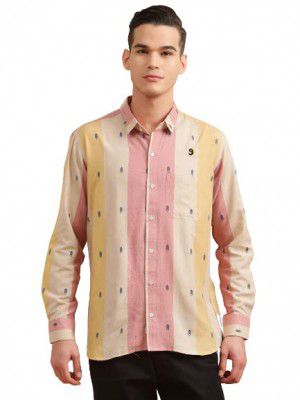 Greciilooks Mens Printed Button Down Slim Fit Regular Cotton Casual Shirt