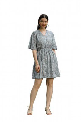 GRECIILOOKS Western Dresses for Women | A-Line Knee-Length Dress | Midi Western Dress for Women | Digital Printed Dress