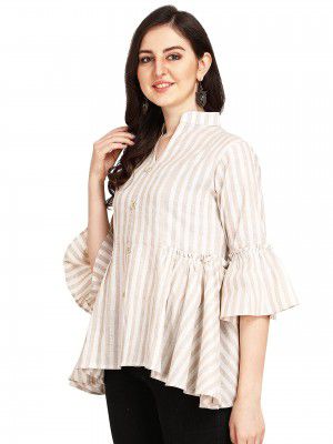 Greciilooks Women Cotton v Neck Tops for Women Stylish Long Causal Tops for Girls