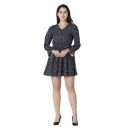 GRECIILOOKS Womens Black Rayon Full Sleeve A-Line Knee-Length Western Dresses for Women or Girls...