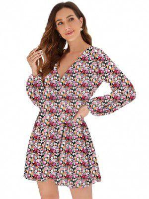GRECIILOOKS Womens Rayon Full Sleeve A-Line Knee-Length Western Dresses for Women or Girls