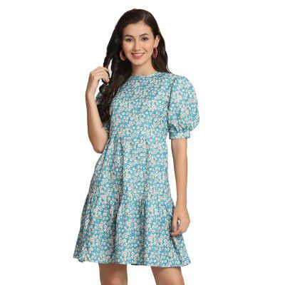 GRECIILOOKS Womens Short A-Line Dress| Above The Knee Western Dresses for Women or Girls