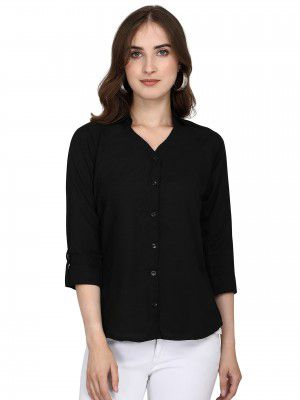 Greciilooks Womens Summer Cotton Plain Tops 3 4 Flare Sleeve Tie Knot Loose Casual Tops
