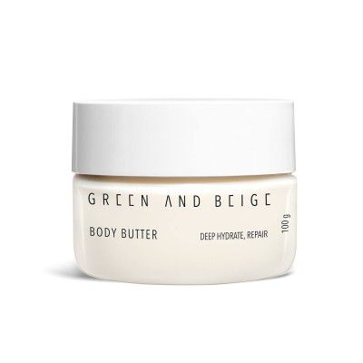 Green and Beige Mens, Womens Body Butter Enriched with Tucuma, Shea and Mango Butter, Body Moisturizer for Normal, Dry & Very Dry Skin, - Paraben & Sulphate-Free (100gm)