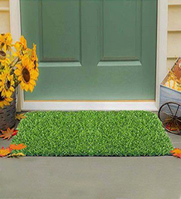 Green Artificial Grass Solid 12x18 inches Anti-skid Doormat