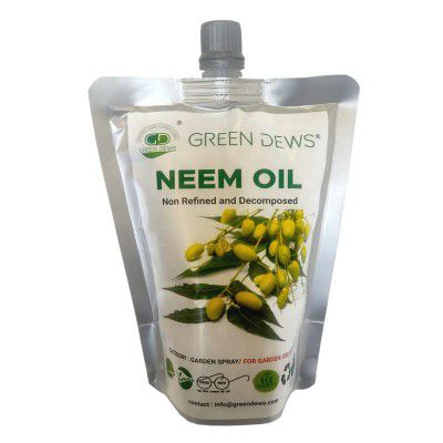 Green Dews Neem Oil for Garden Spray Plant Spray High Ppm Cold Pressed Water-Soluble Neem Oil for Plants - 250 ML