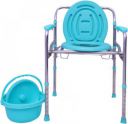 GREEN NATURE Western Toilet Seat Anti Skid Commode Chair Commode Chair  (Green, Silver)...