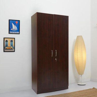 Green Soul Arthur 2 Door Engineered Wood Wardrobe/Cabinet (Walnut Color) | Multiple Shelves to organise Clothes | Storage and Everyday Utility| Durable Design| 1-Year Warranty|Installation Provided
