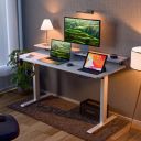 [ Extra Rs 3300 Off ]Green Soul Elevate Height Adjustable Table with Monitor Riser (White, 1400 x 600 Top)...