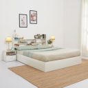Green Soul Maybelle Queen Size Double Bed with Headboard & Box Storage ISI Standard Engineered Wood | 1-Year Warranty | Installation Provided (White)...