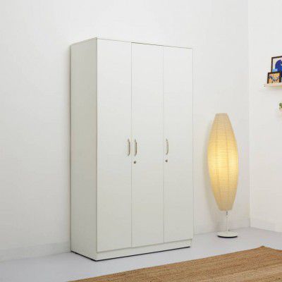 GREEN SOUL Merlin 3-Door Wardrobe Engineered Wood 3 Door Wardrobe (Finish Color - White, DIY(Do-It-Yourself))