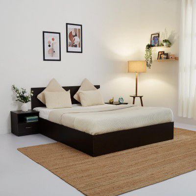 Green Soul Queen Size Double Zenith Bed with Box Storage ISI Standard Engineered Wood (Wenge)