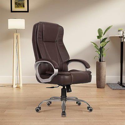 [Extra Rs 1379 Off] Green Soul Vienna | Leatherette Office Chair | Ergonomic Executive Boss Chair 3 Years Warranty (Brown)