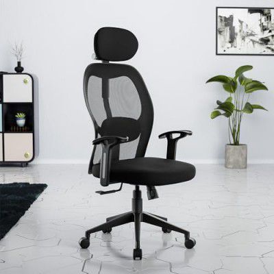 Green Soul| Yoga| Office Chair with 2:1 Smart Synchro Mechanism| 3D Adjustable Headrest| 2D Adjustable Lumbar Support| Strong Nylon Base| High Back Ergonomic Chair for Home & Office (Yoga_HB_Black)