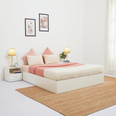 Green Soul Zenith Queen Size Double Bed with Box Storage ISI Standard Engineered Wood | 1-Year Warranty | Installation Provided (White)