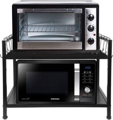 GREEN TOUCH Two Self with 8 hook Kitchen Oven Holder Stand,OTG Microwave Oven Rake Stand Iron Kitchen Trolley  (DIY(Do-It-Yourself))