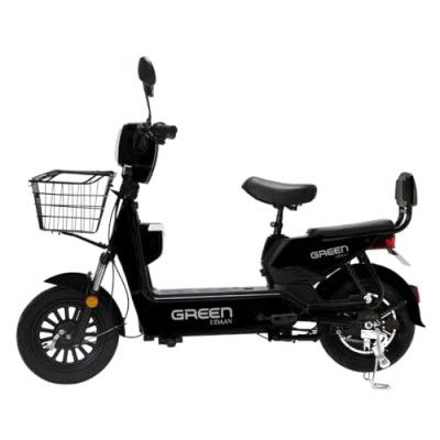 Green Udaan Low Speed Electric Scooter Non RTO 30KM Range Black with Portable Charger