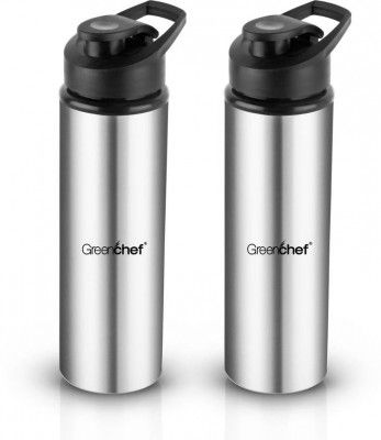 Greenchef 900 ml Steel Bottle (Pack of 2, Silver)