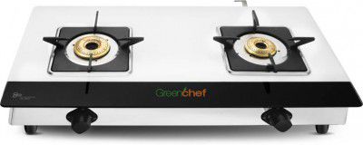 Greenchef Blaze Jumbo Burner Glass Manual Gas Stove (2 Burners)