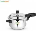 Greenchef Classic Curve Induction Bottom Handi Shaped (Heavy Sandwich Bottom) 3 L Outer Lid Pressure Cooker (Stainless Steel)...