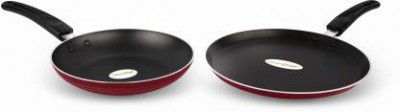 Greenchef Duo Pack (Red) Non-Stick Coated Cookware Set  (PTFE (Non-stick), 2 - Piece)