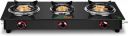 Greenchef Ebony Glass Manual Gas Stove  (3 Burners)...