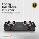 Greenchef Ebony Glass Manual Gas Stove (2 Burners)...