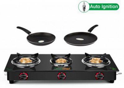 Greenchef Ebony Plus Special Combo AI Glass Automatic Gas Stove  