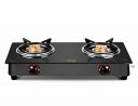 GREENCHEF Elon Glass cook top 2 Burner Gas stove,Black Body (Manual Ignition)...