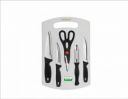 Greenchef Kitchen Knife Set 5 Pcs + 1 Chopping Board - Kitchen craft Kitchen Tool Set (Cutting Board, Knife, Scissor, Peeler)...