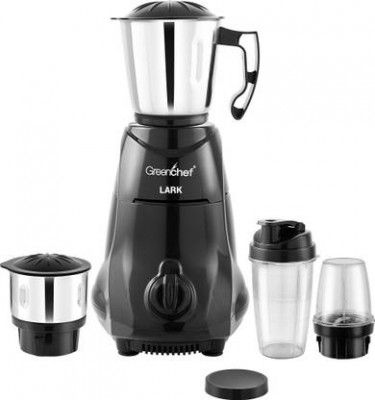 Greenchef Lark 550 W Juicer Mixer Grinder (Lark 550 Watts | 4 Jars | Black)