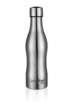Greenchef Mila Stainless Steel Water Bottle (Silver, 700ml) , Set of 1