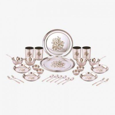 Greenchef Pack of 32 Stainless Steel Iconic Dinner Set (Steel)